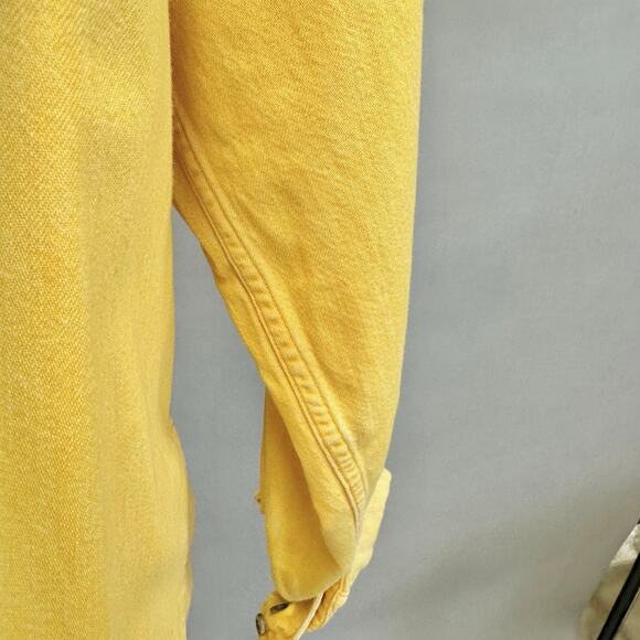 Lands End Yellow Sun Washed Button Up Shirt Women's Size Medium 10-12 - Picture 10 of 14